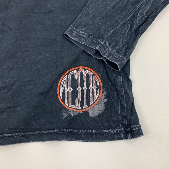 Affliction Black Orange Long Sleeve Tee Mens 2XL graphic logo front back Cotton - Picture 10 of 11